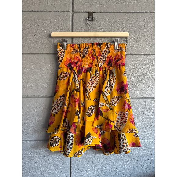 NWT Women's A.L.C. Bohemian Vera Silk Ruffled Floral Pattern Mini Skirt size 2 - Picture 3 of 5